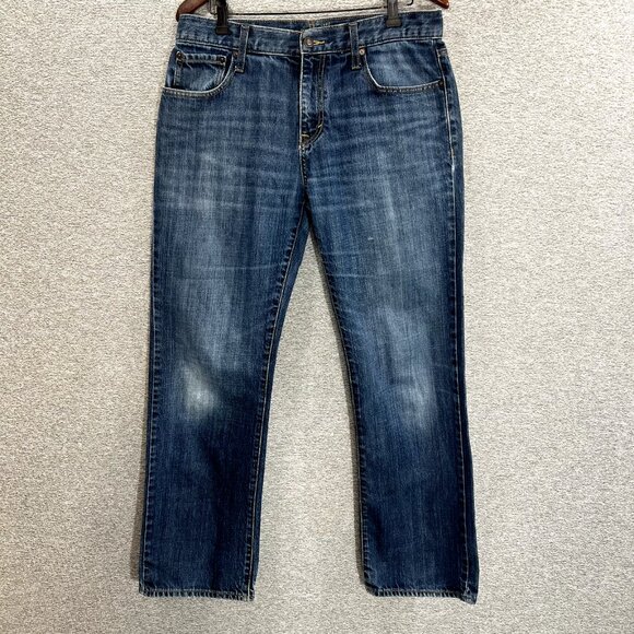 Old Navy Mens Jeans Size 33x30.5* Blue Denim Straight Mid Rise Medium Wash - Picture 13 of 14